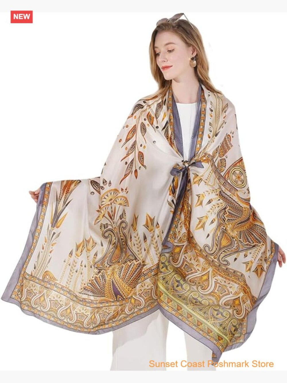 Extra Large 100% Mulberry Silk Floral Pashmina Shawl Wrap for Evening Dresses